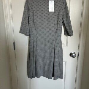 Wool Bland Gray with Black Dots Woman Dress Size 8